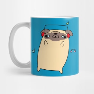 Dancing Headphones Pug Mug